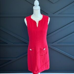 Karl Lagerfeld Red Sleeveless Textured Dress, Size 6